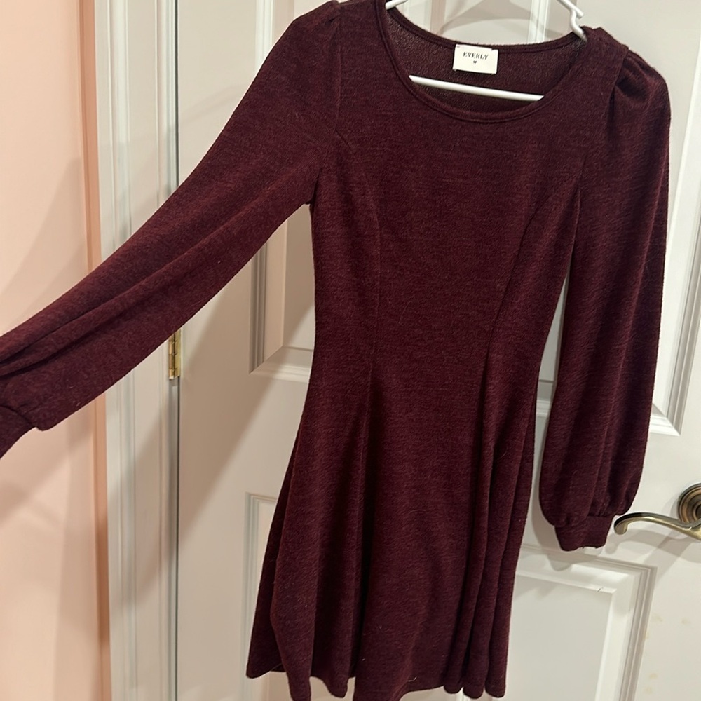 Pink lily red sweater dress